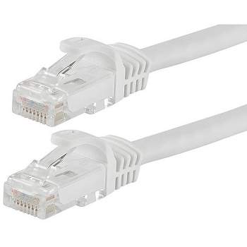 Monoprice Cat6 Ethernet Patch Cable - 10 Feet - White | Network Internet Cord - RJ45, Stranded, 550Mhz, UTP, Pure Bare Copper Wire, 24AWG - Flexboot