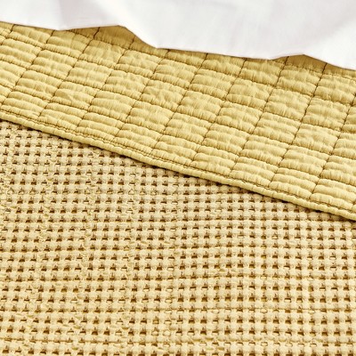 Ochre King Reversible Microfiber Waffle Bedspread Set