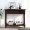 Lyngins Vintage Traditional Wood Console Table for Entryway, Narrow Entryway Table with 2 Drawers + Thick Bottom Display Shelf, Sofa Table Narrow Long - 2 of 4