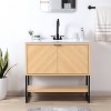 JONATHAN Y Juhl Chevron-Front Modern Minimalist 2-Shelf Bath Vanity Cabinet Only (Sink Basin Not Included) - 2 of 4