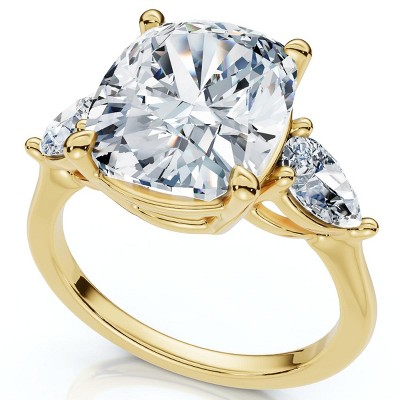 Pompeii3 Certified 5 1/2Ct Annie Cushion Diamond Engagement Ring 14k Gold or Pt Lab Created