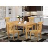 HomeStock 5-Pc Natural Oak Finish Solid Wood Top - Dining Room Set - Seats 4 - 2 of 4