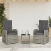 vidaXL Patio Dining Set with Cushions Outdoor Seat Furniture Gray Poly Rattan - 2 of 4