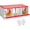 Metal Chicken Laying Box with Vented Holes & Swing Perch, Egg Nesting Box for Chickens, Hens, Ducks - 2 of 4