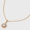Round Cubic Zirconia Stone Pendant Necklace and Earring Set - Silver: Iron, Glass, Brass, Zinc Materials - 4 of 4