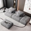 4 PCS Oversized Modular Sofa, 2 Seat DIY Layout Design Sofa with Ottomans, Tufted Sofa with Foam Filling Cushion and Pillows-Coolbibila - 2 of 4