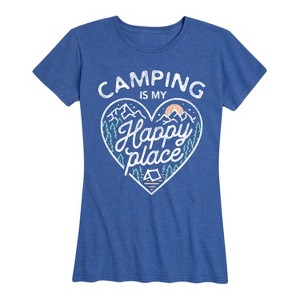 Women's - Instant Message - Camping Is My Happy Place Short Sleeve Graphic T-Shirt - 1 of 4
