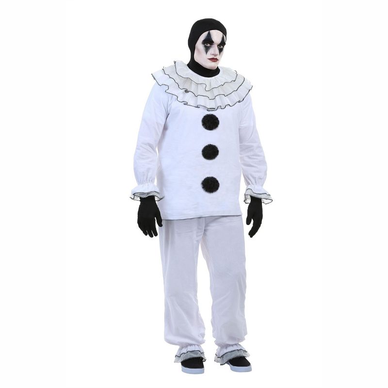 HalloweenCostumes.com 2X  Men  Men's Plus Size Vintage Pierrot Clown Costume, Black/White, 1 of 2