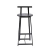 CAVINAS 27" Kitchen Bar Stools Set of 3, Counter Barstools with Backrest, Ergonomic Design, Steel Frame - 3 of 4