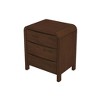 Lionel Mid Century Modern Solid Wood 3-Drawer Nightstand in Brown 23.6"H x 20.4"W x 15.7"D for Bedroom, Hallway, Entryway, Closet - 2 of 4