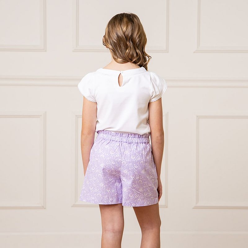Hope & Henry Girls' Pull-On Cinched Waist Linen Short, Toddler, 4 of 7