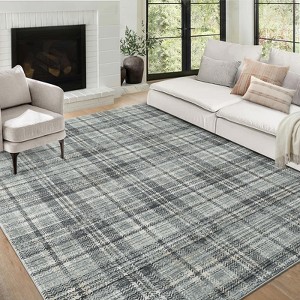 Farmhouse Area Rug, Washable Non-Slip Plaid Rug ¨C Soft Large Living Room Carpet for Bedroom, Office, Nursery - 1 of 4