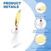 Unique Bargains Treble Hooks Metal Spinner Fishing Spoons for Freshwater Saltwater Salmon 10 Pcs - 3 of 4