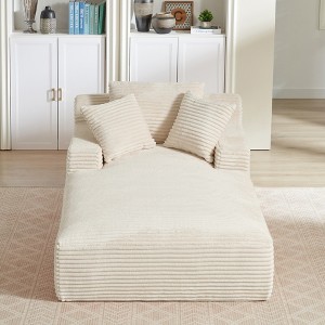 Oversized Corduroy Modern Chaise Lounge Chair Sofa Couch with No Assembly Required, Comfy, and Ergonomic - 1 of 4