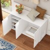 FUFU&GAGA White Cat Cabinet Large Space Storage One Piece Shutter Pattern Magnetic Cabinet Door - 2 of 4