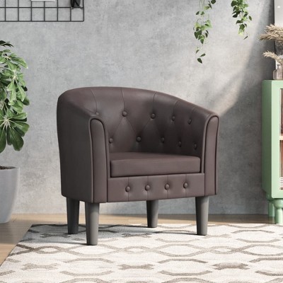 VidaXL Tub Chair Brown Faux Leather
