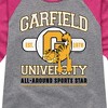 Girls' - Garfield - University Sports Star Shirt Tail Raglan Graphic T-shirt - 2 of 4
