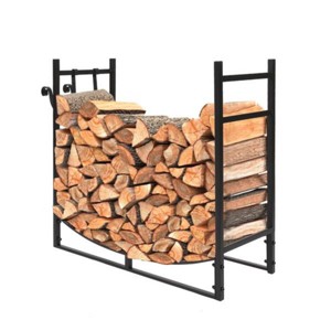 Syemin Firewood Racks and Carriers Solid Firewood Holder Heavy Duty Wood Storage Log Organizer for Indoor Outdoor, Black, 33"*13"*30" - 1 of 4