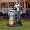 Gemmy Airblown Inflatable Jack Skellington w/Tombstone Scene Disney, 6 ft Tall, Black - 2 of 2