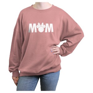 Junior's Women Mickey & Friends Mother's Day Minnie Mouse Mom Silhouette Sweatshirt - 1 of 2