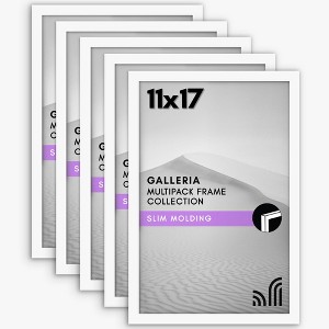 Americanflat 11x17 Picture Frame with Polished Plexiglass - Set of 5 - Galleria - Picture Frames - White - 1 of 1