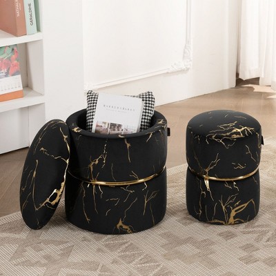 Comfortable Round Upholstered Storage Ottoman