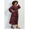 Avenue Women's Plus Size Eliana Scarf Placement Print Dress - 30/32, Crimson Reflection - 4 of 4