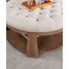 Sapphtopaz Storage Bench Ottoman with Storage Transitional Style Button Linen Tufted Seat Coffee Table Open Shelf for Bedroom, Living Room - 2 of 4