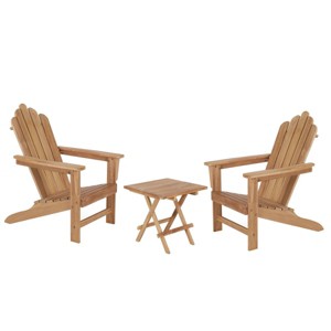 Decksplore Teak Adirondack Chair Set with Table 3PCS - 1 of 4