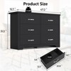 SKONYON Dresser with 6 Drawers Large Wooden Dresser Horizontal Storage Organizer for Bedroom - 4 of 4