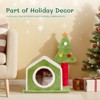 phiestina 24in Christmas Cat House, Festive Plush Cat Bed Cave with Dual Openings, Holiday Decor for Indoor Cats - 4 of 4