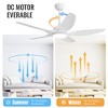 Wanze of Ocean 48 in. Modern White Indoor 6-Speed ABS White Blades 3-Size Downrod Mount Ceiling Fan with 3-Color Dimmable Light - 4 of 4
