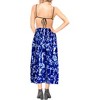 LA LEELA Women's House Daily Routine Evening Wear Holiday Flowy Backless Ruffle Tube Top Midi Evening Dress Dresses for Women One Size Blue, Floral - 3 of 4