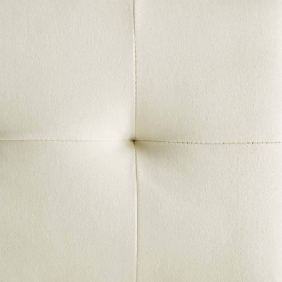 Ivory Velvet Upholstered Dining Chair with Gold Stainless Steel Base