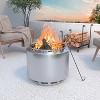 ALAULM 19-Inch Smokeless Fire Pit,Portable Outdoor Smokeless Stove-Wood Burning Stainless Steel Fireplace&Ash Poker&Carry Bag,for 4-6 People,Silver - 2 of 4