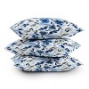 Deny Designs 16"x16" Ninola Design Natural Haze Aquatic Summer Flowers Throw Pillow Cobalt - 4 of 4