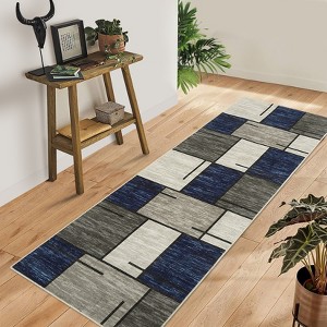 Washable Modern Geometric Patchwork Pattern Rugs for Living Room Non Slip Indoor Soft Carpet Abstract Low Pile Area Rugs Room Decor - 1 of 4