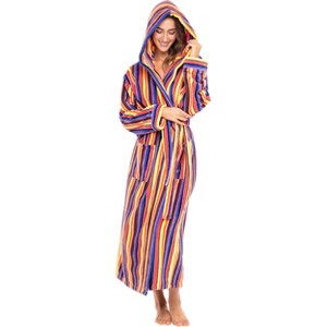 ADR Plush Fleece Women's Robe, Long Hooded Women's Bathrobe, Soft Cozy Women's Bath Robe & Plus Sizes - 1 of 4