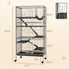 LAOTIES 6 Tier Large Chinchilla Cage with Hammock,Rolling Small Animal Cage with 6 Doors And Removable Tray,63" Heavy Duty Steel - 3 of 4