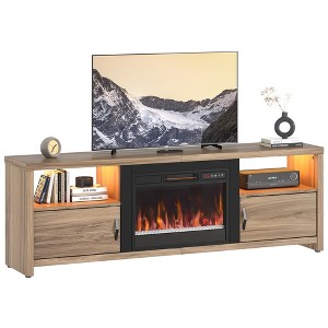 Bestier 71" Fireplace TV Stand for TVs up to 75" LED Entertainment Center with 23" Remote Control Electric Fireplace - 1 of 4