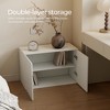 Luck Live 31.49in 2-door storage cabinet, modern standalone cabinet, suitable for living room, office, living room, ivory white - 4 of 4