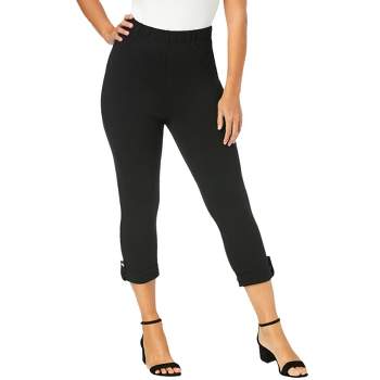 Women's Plus Size Cotton Capri Leggings - Xhilaration™ Black 1x : Target