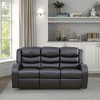 MAYEERTY Power Reclining Sofa, Electric 3-Seat Faux Leather Recliner with Adjustable Backrests for Living Room, Black - 3 of 4