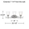 Possini Euro Design Art Deco Wall Light Silver Hardwired 23 1/2" Wide 3-Light Fixture Marbleized Glass Bathroom Vanity - 4 of 4