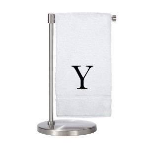BC BARE COTTON Monogrammed Bath Towel, Personalized Gift, Set of 2 - White - Black Block - 1 of 4