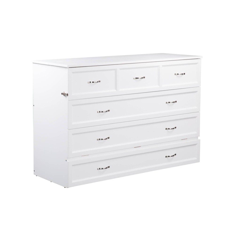 Photos - Bed AFI Queen Deerfield Murphy  Chest with Charging Station White - : Space-Saving, Fold-Out Mattress, Elegant Design 