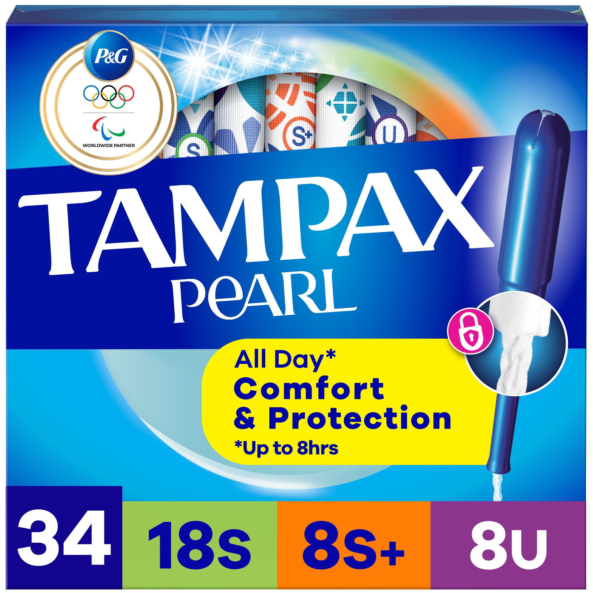 Tampax Pearl Triple Pack with Super/Super Plus/Ultra Absorbency Unscented Plastic Tampons - 34ct