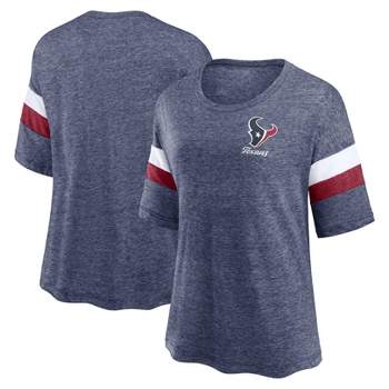 NFL Houston Texans Women's Weak Side Blitz Marled Left Chest Short Sleeve T-Shirt