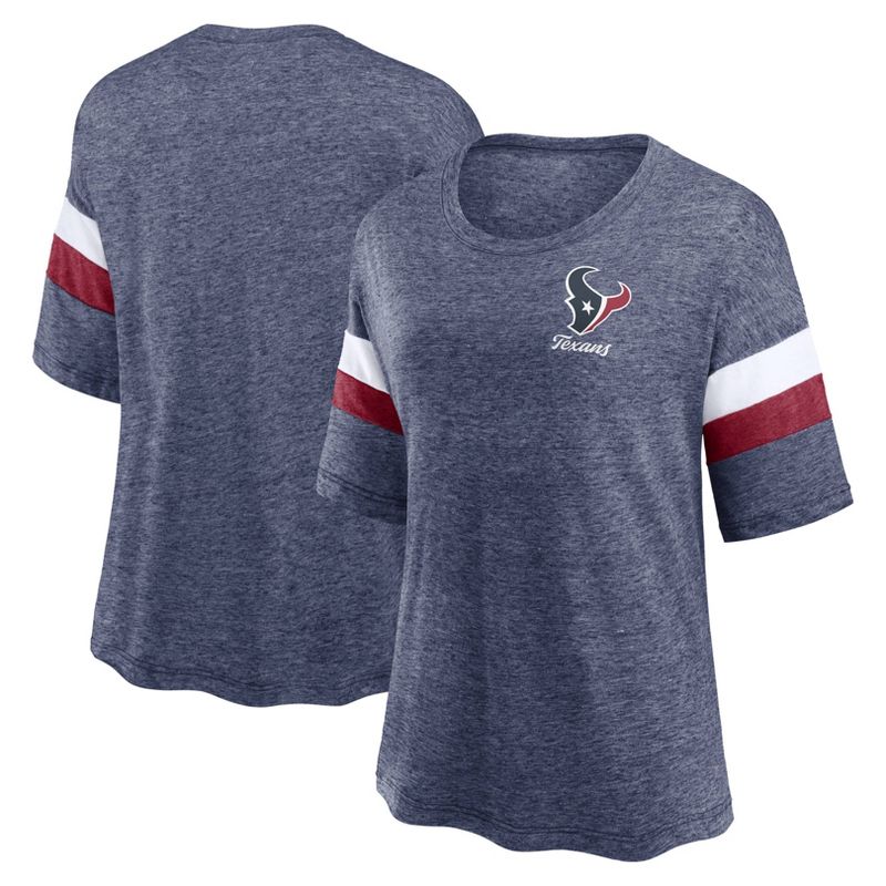 NFL Houston Texans Women&#39;s Weak Side Blitz Marled Left Chest Short Sleeve T-Shirt, 1 of 4