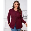 Clearlove Women's Cardigan Sweaters 2025 Fall Open Front Oversized Button Round Neck Loose Soft Knit Outwear - 3 of 4